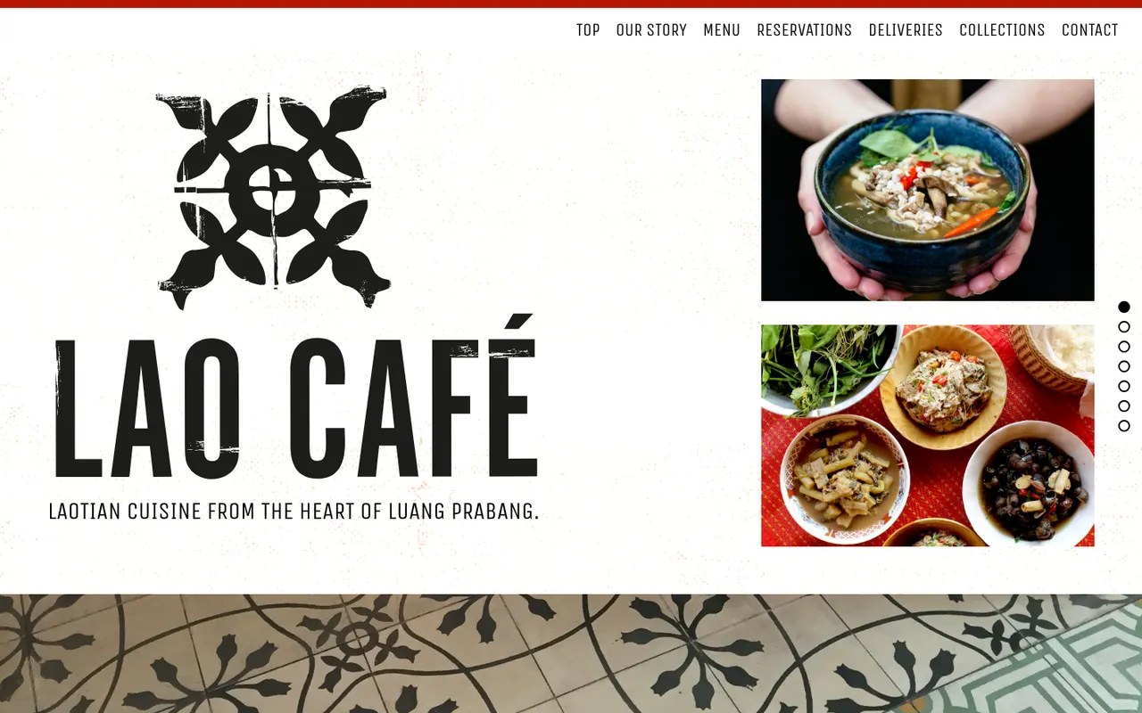 Homepage of Lao Café, London