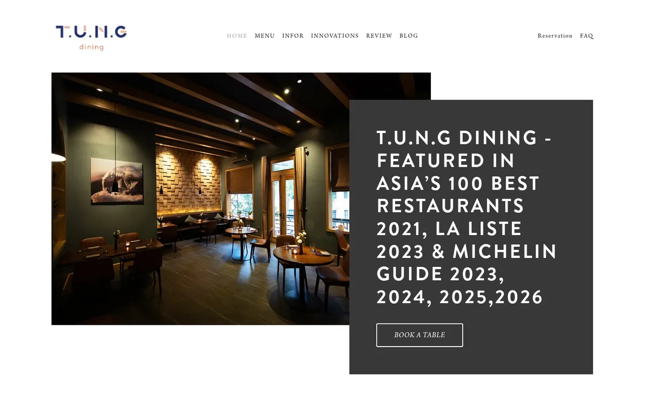 Homepage of T.U.N.G Dining